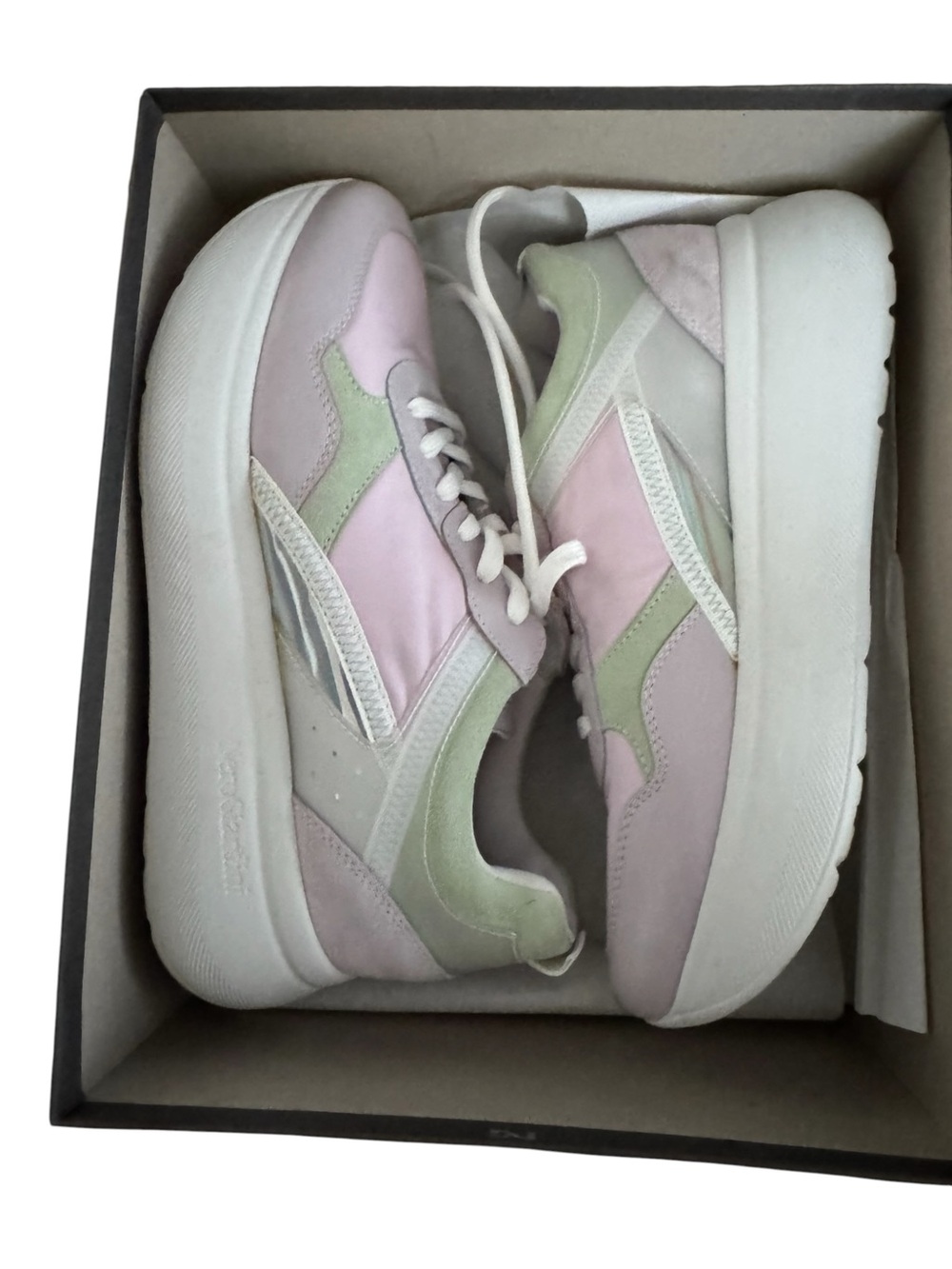 Nero Giardini platform sneakers feature a multicolor pastel design